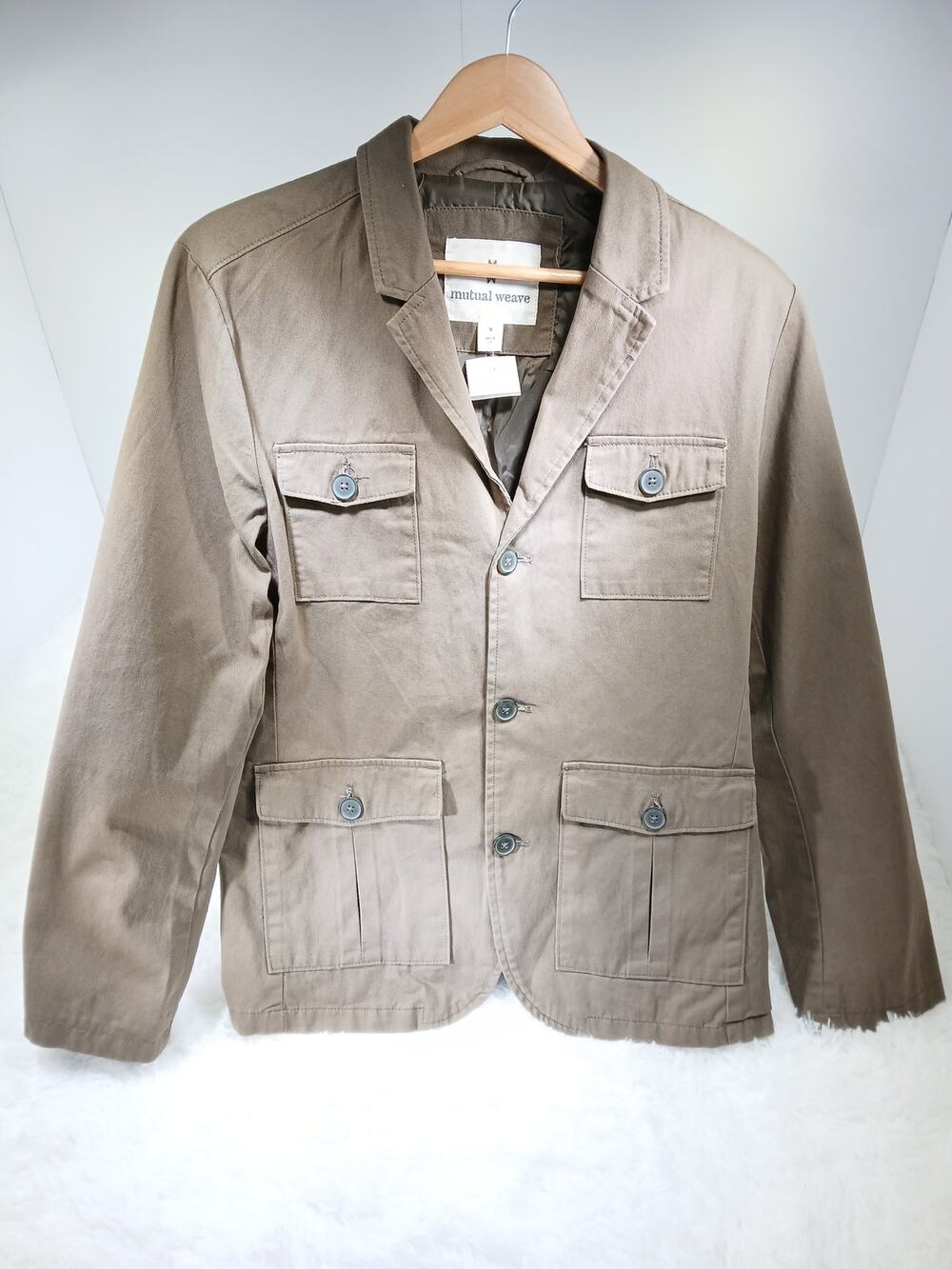 Mutual Weave Olive Drab/Brown Utility Field Jacket - Men's Size Medium